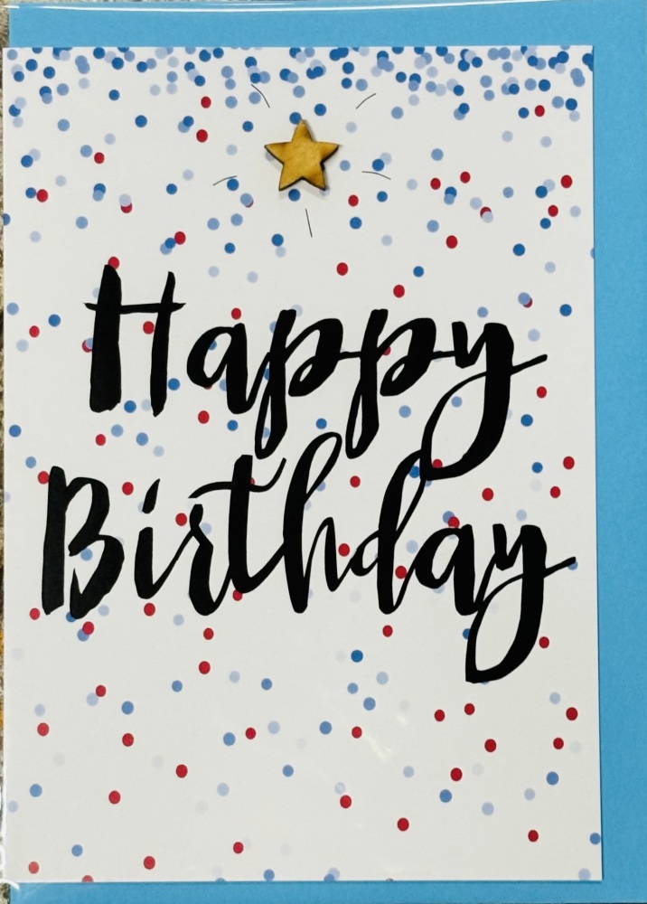 Happy Birthday Blue Star Card