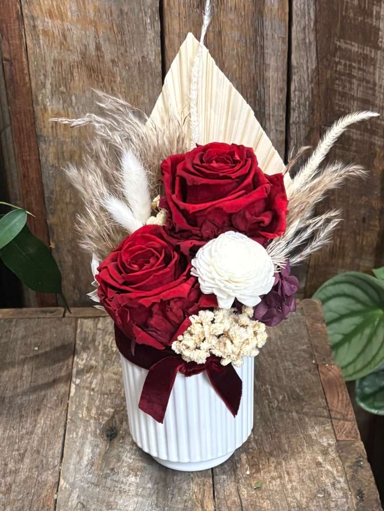 Two For You Preserved Red Roses
