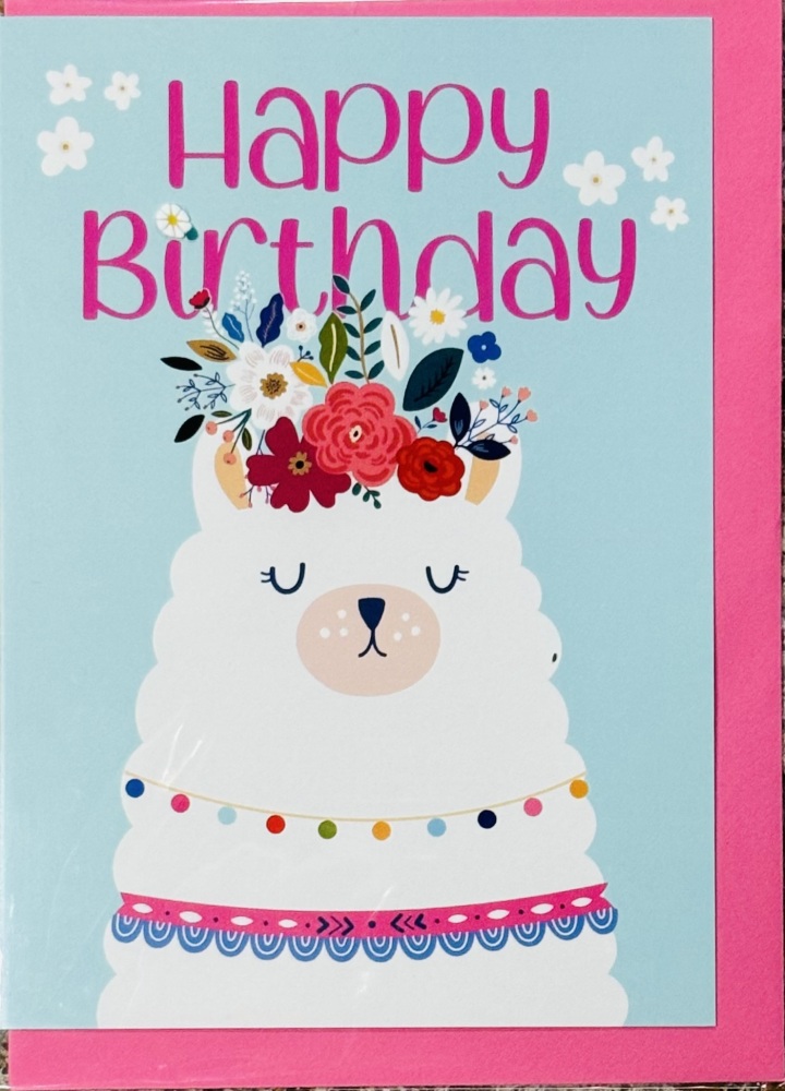 Llama Birthday Card