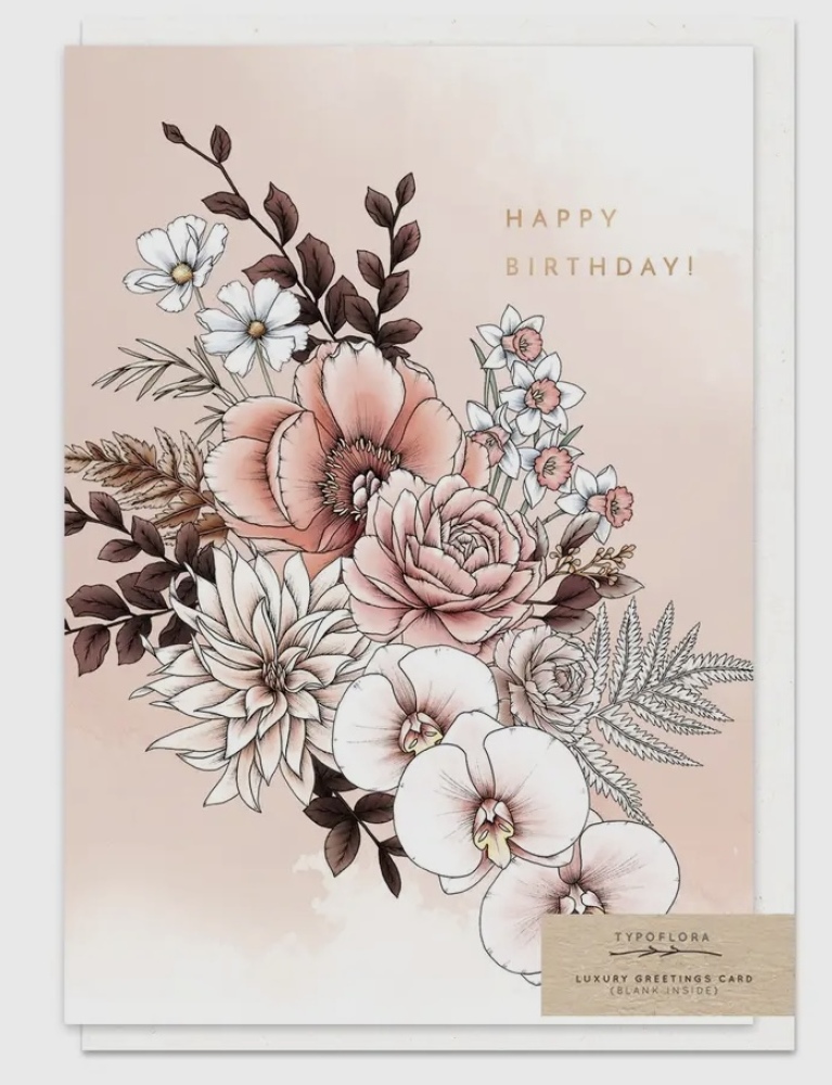 Peony Happy Birthday Card