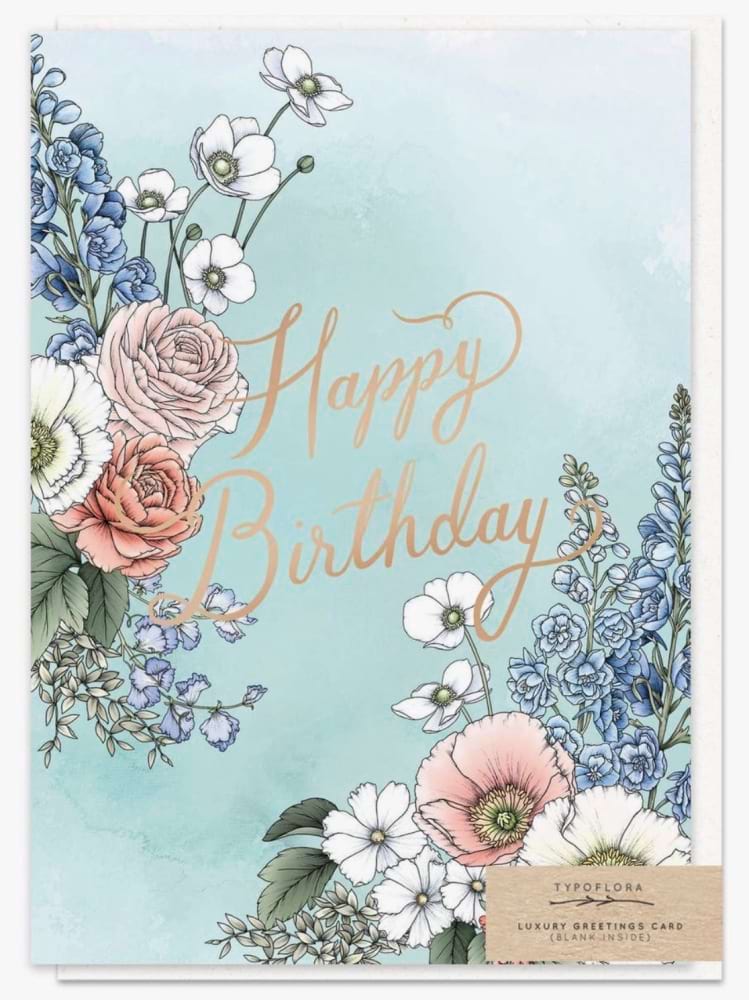 Delphinium Birthday Card