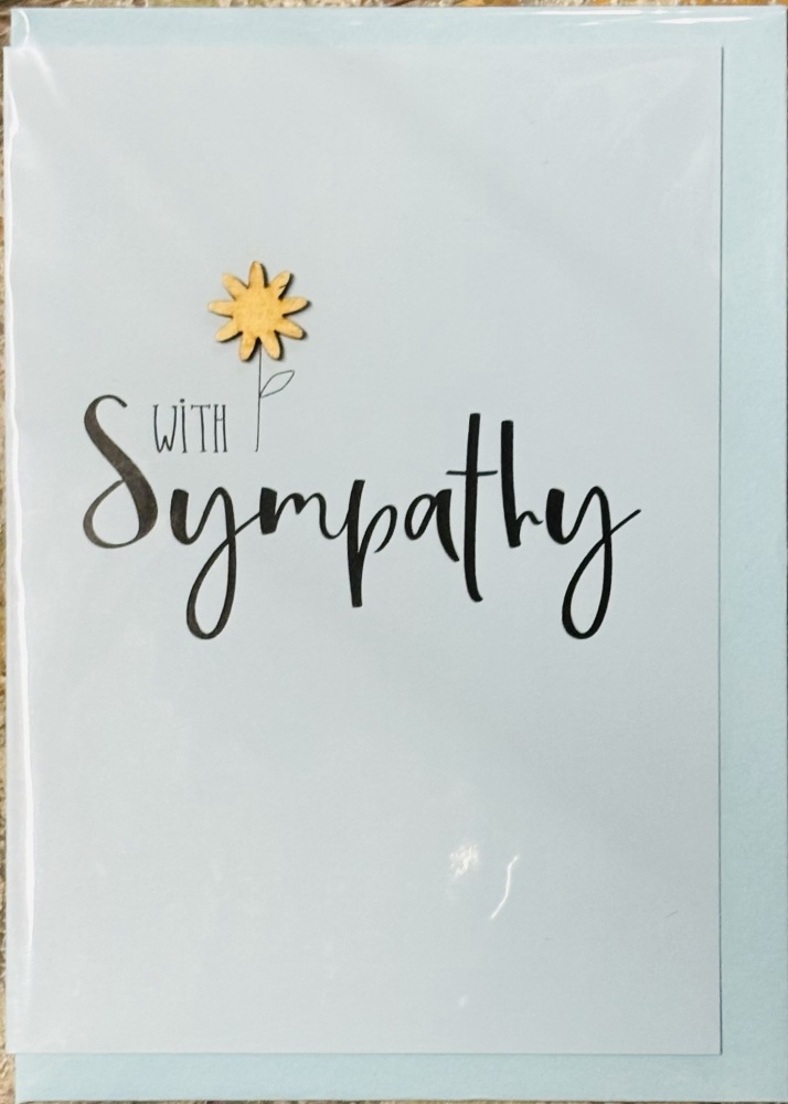 Sympathy Card With Wooden Flower