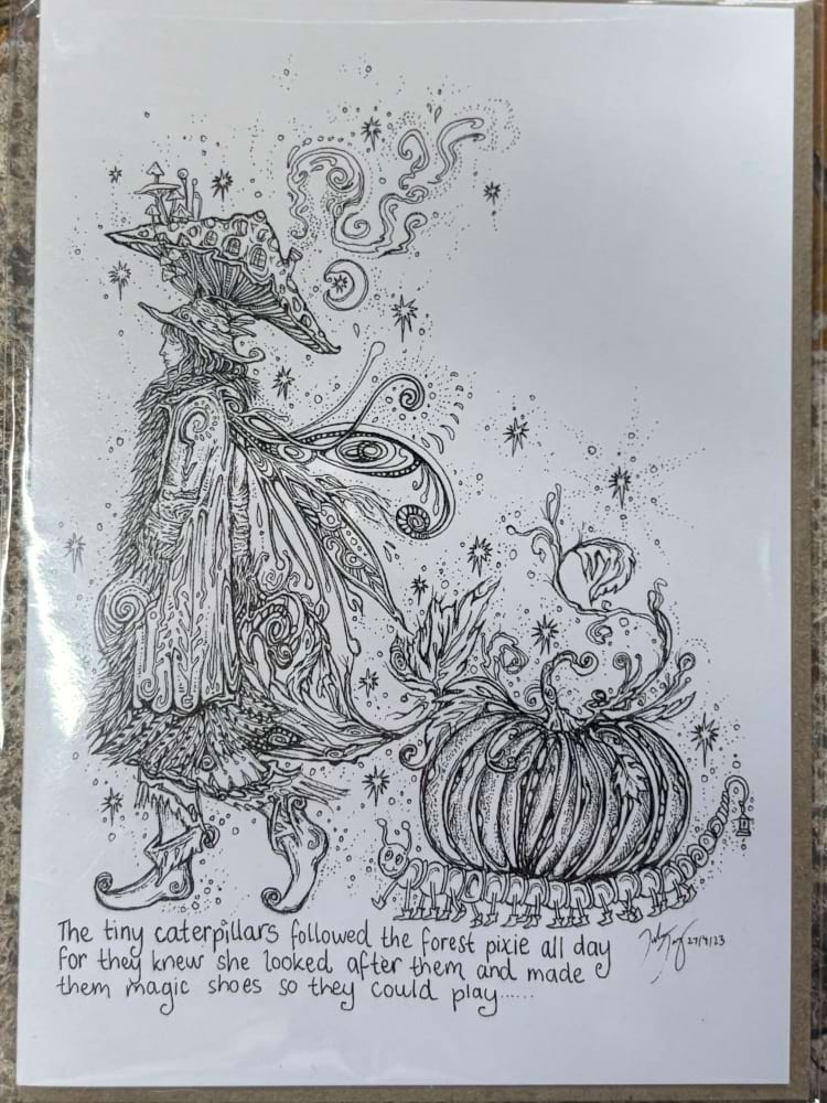 Black & White Pixie Card 