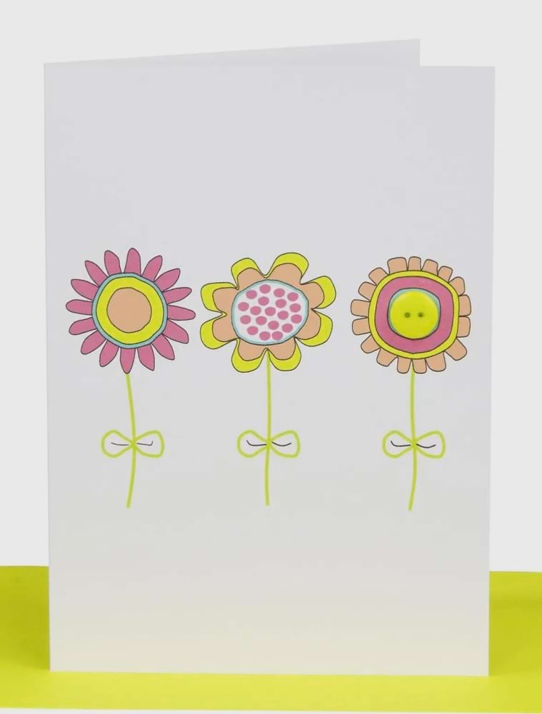 Flower Button Card