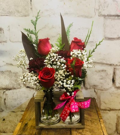 Flowers in a double vase