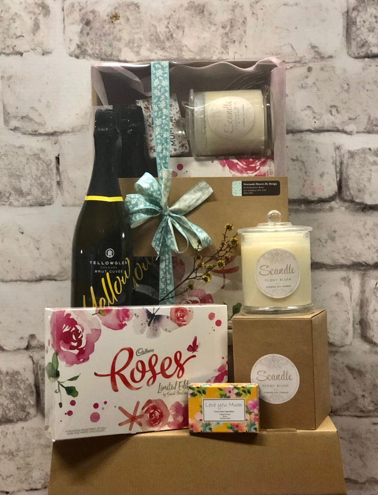 Champagne, Candle, Soap, Chocolate Hamper