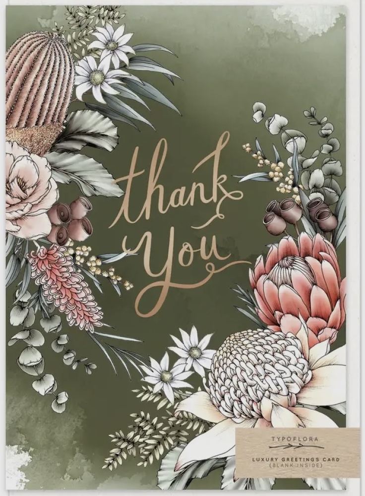 Waratah Thank You Card