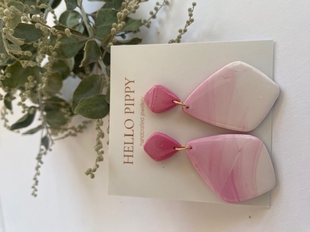 Pink Pastel Handcrafted Earrings 
