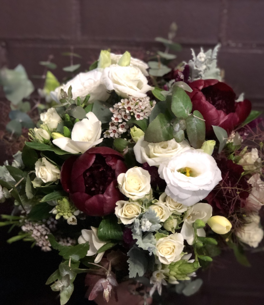 Burgundy Peonie Bridal Bouquet
