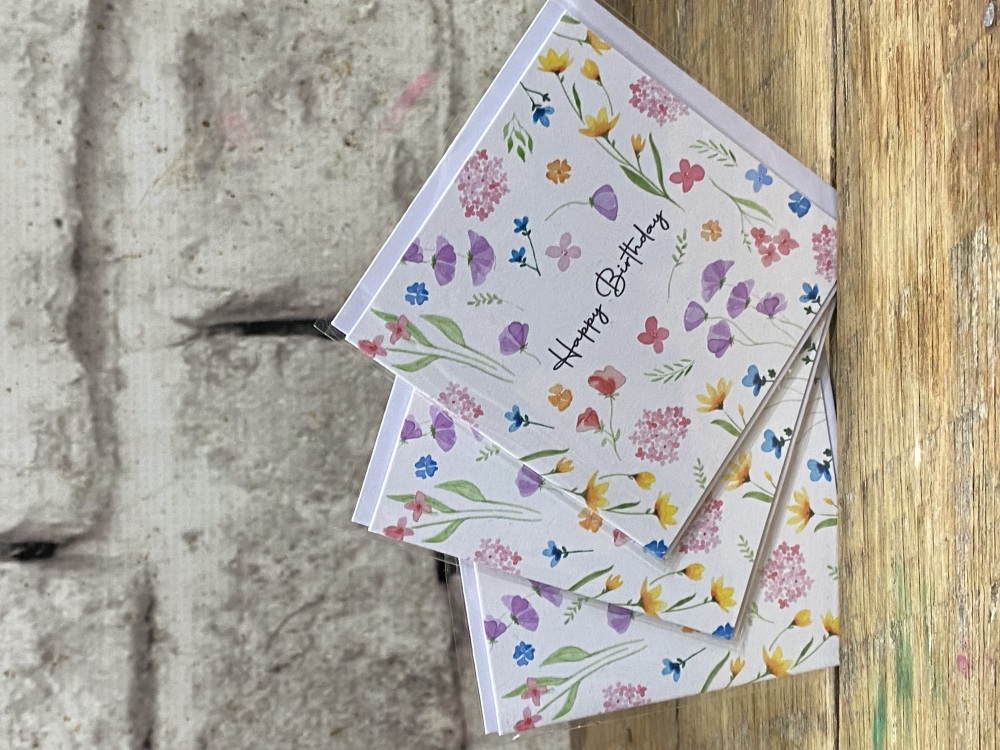 Happy Birthday Floral Card Small