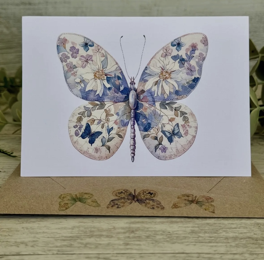 Purple Butterfly - mini card 