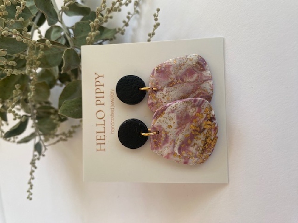 Purple Swirl Handcrafted Earrings 