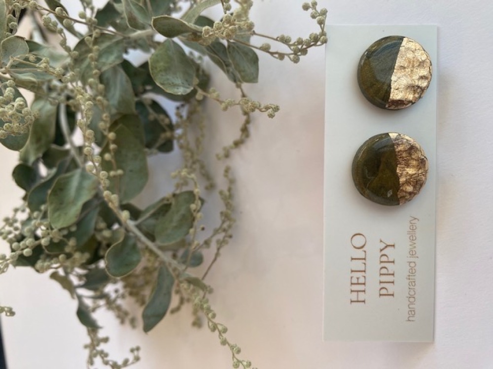 Handcrafted Earth & Gold Earrings 