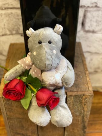Soft Toy & Roses