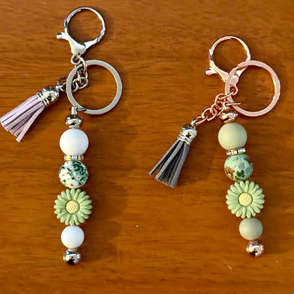 Sage Flower Keyring