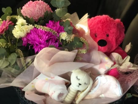 Flower Basket & Teddy Bear