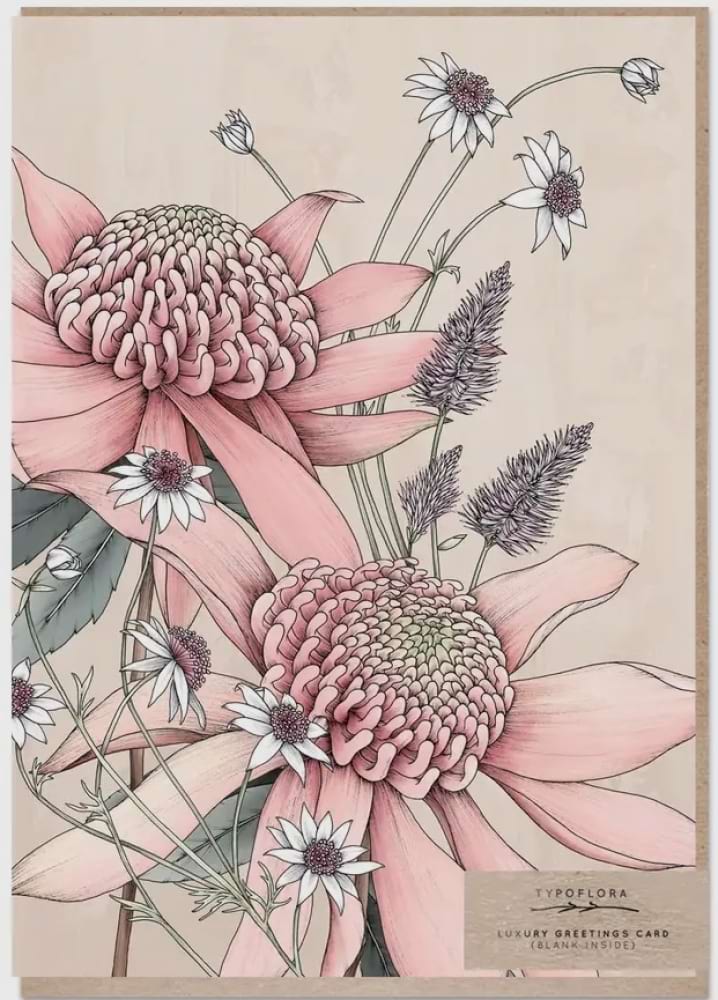 King Protea Pink Card 