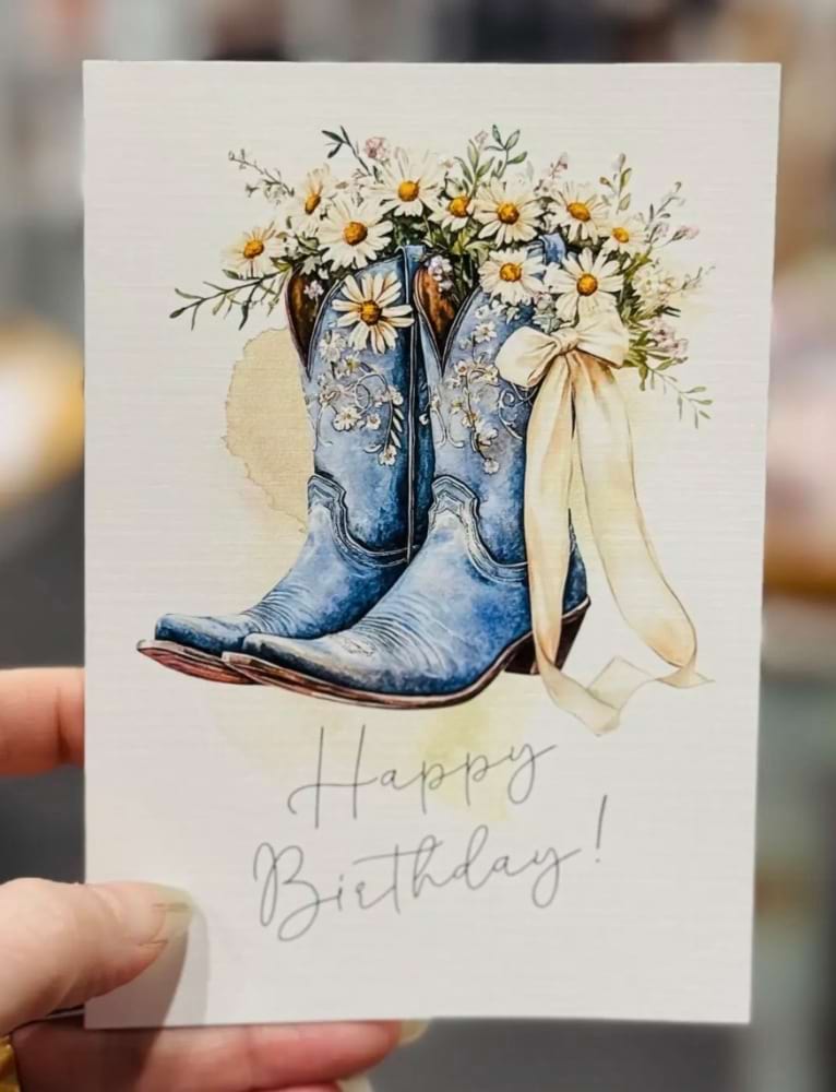 Blue Boots Birthday Card