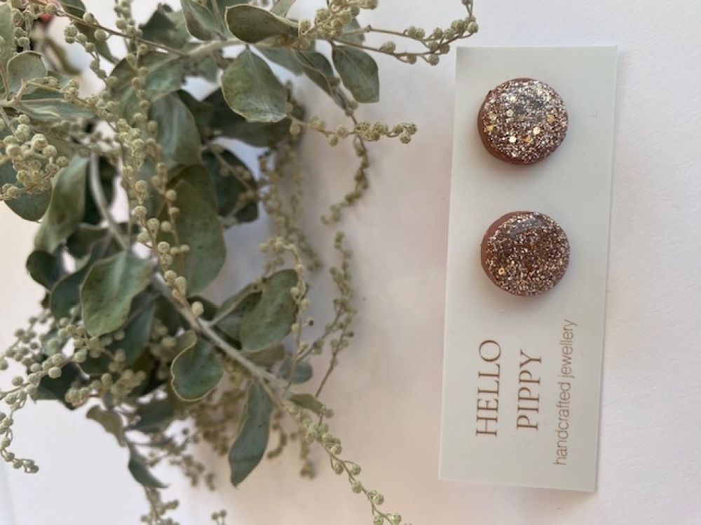 Handcrafted Bronze Glitz Earrings 