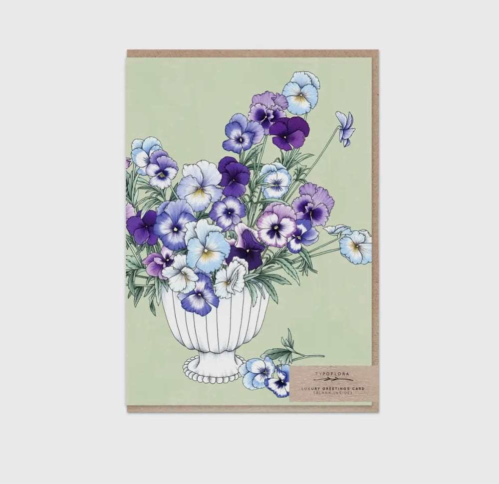 Pretty Pansy In A Vase Card