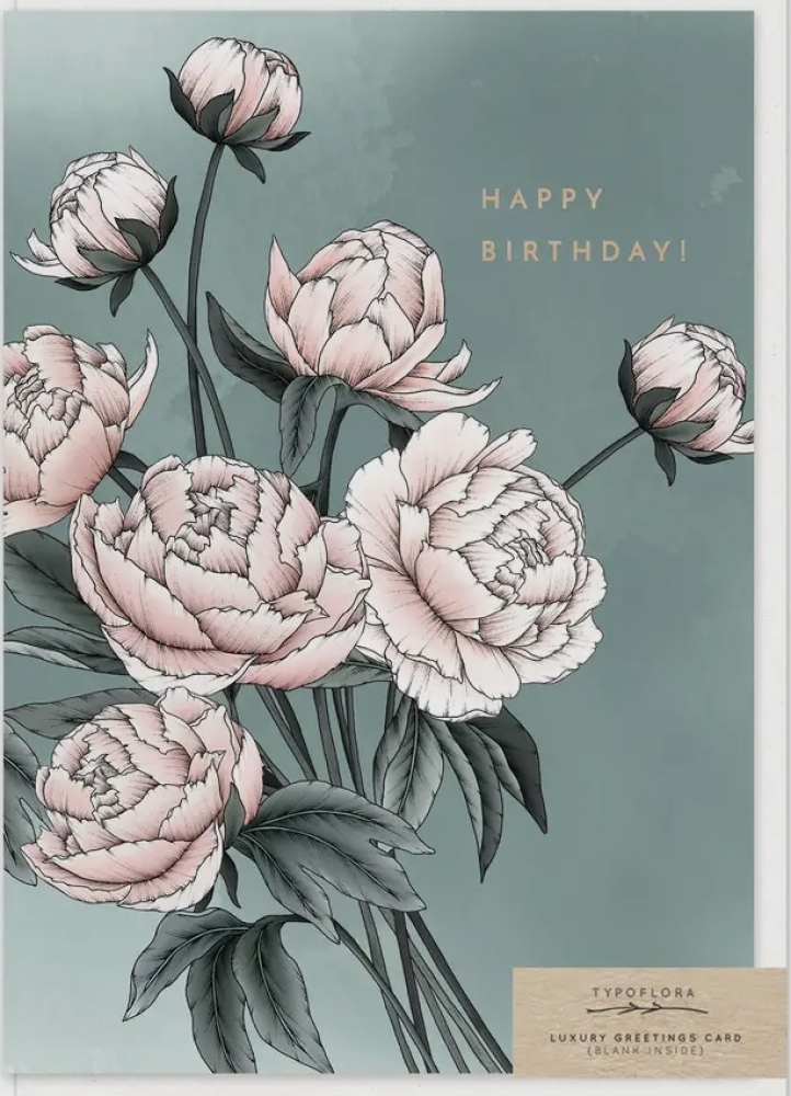 Peony Birthday Card