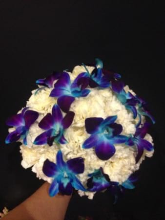 Wedding Bouquet featuring Blue Orchids