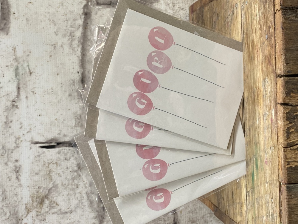 Baby Girl Balloon Card