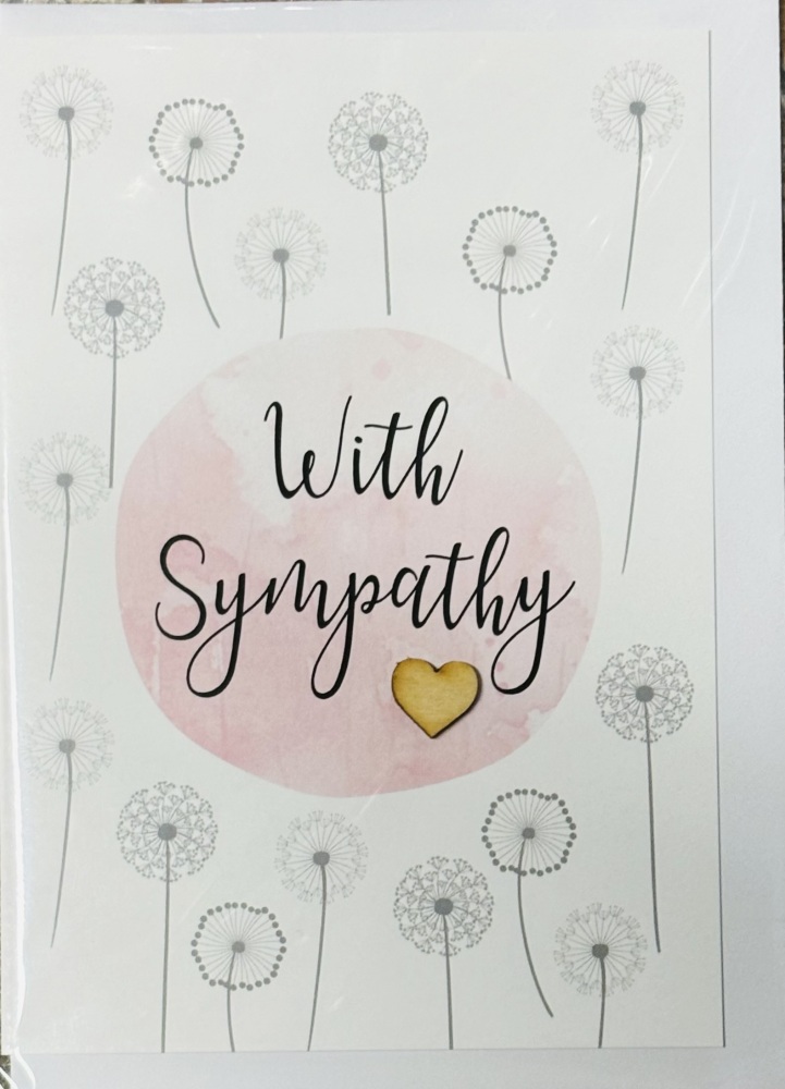 With Sympathy Pink Card