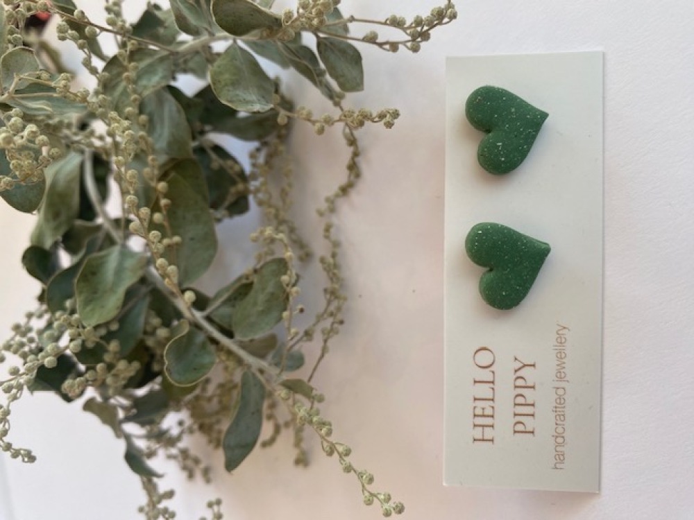Emerald Green Handcrafted Earrings 