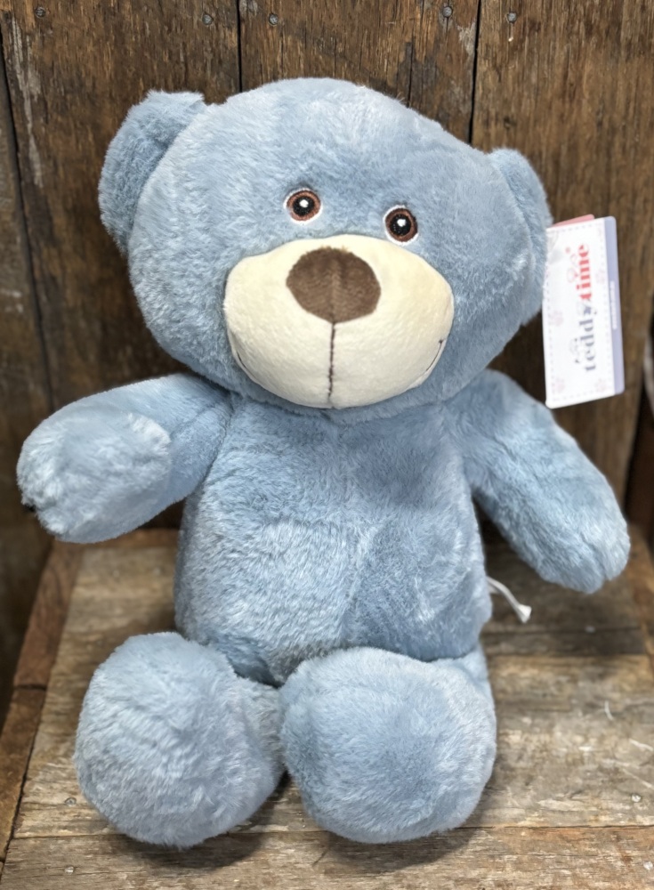 Mr Snuggles Stone Blue Teddy Bear Medium